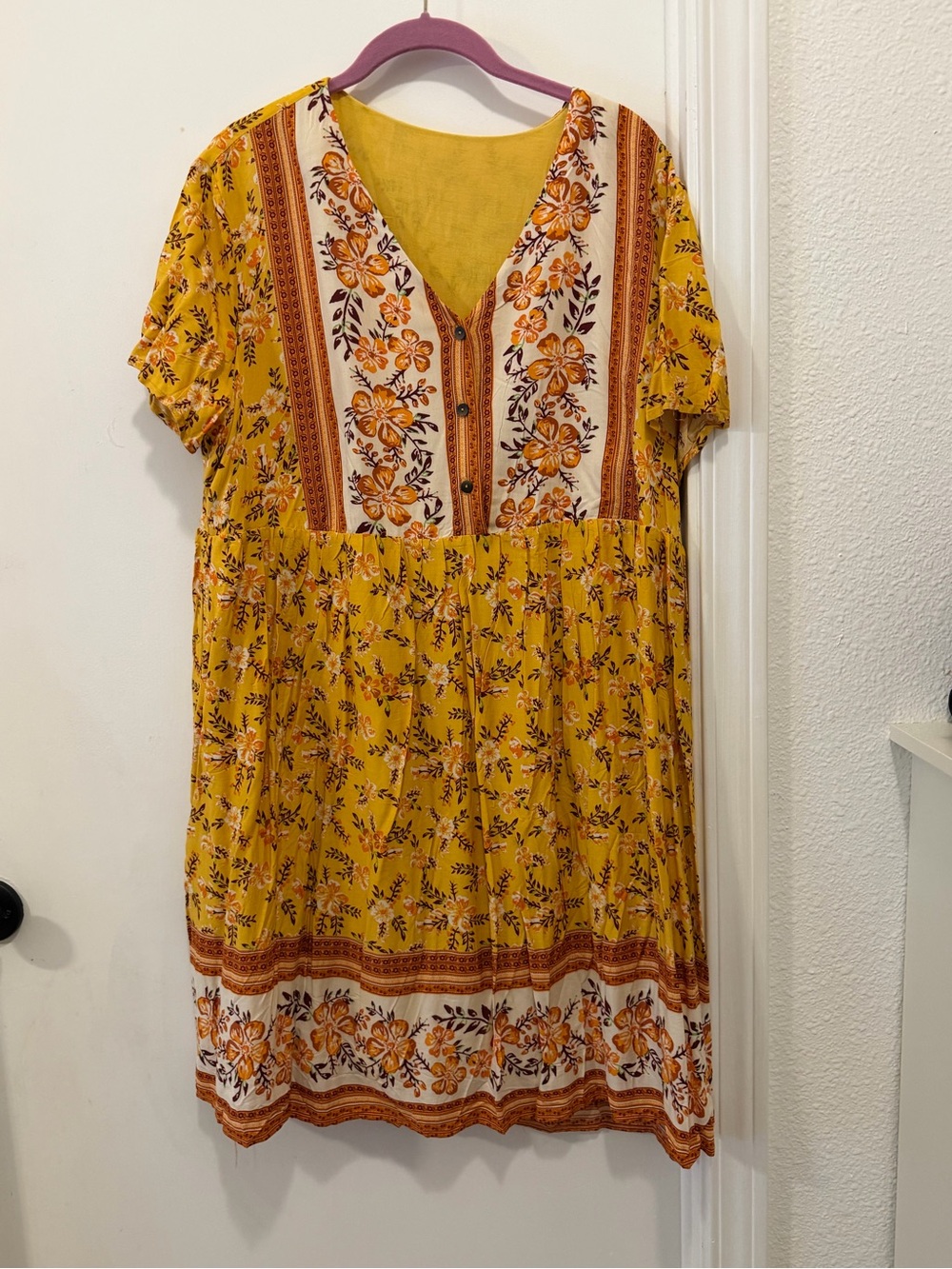 Sunshine Floral V-Neck Mini Dress NWOT
